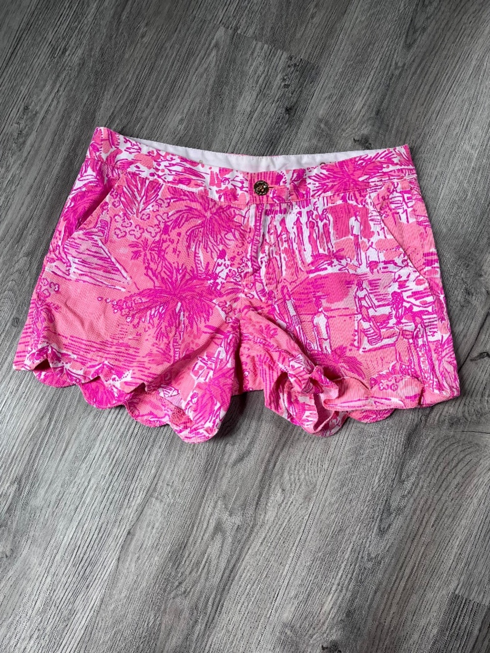 new Lilly Pulitzer Buttercup Scallop Shorts Cheeky Melon Rule Breakers sz 2 Pink